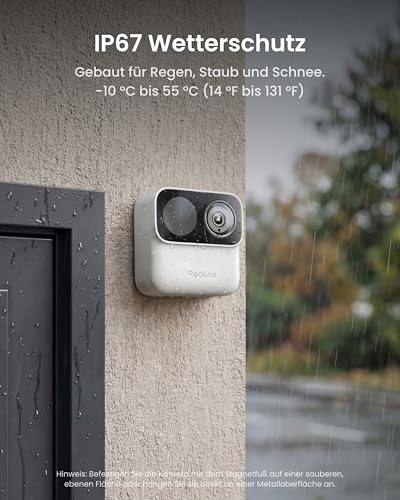 Reolink Magnetische Überwachungskamera Akku Set, 9 Monate Laufzeit, Lokaler Speicher, Fernzugriff, Smart Playback, Dual-Band WLAN, Kein ABO, für Innen & Außen, Hub Mini 2X Argus MagiCam – Bild 12
