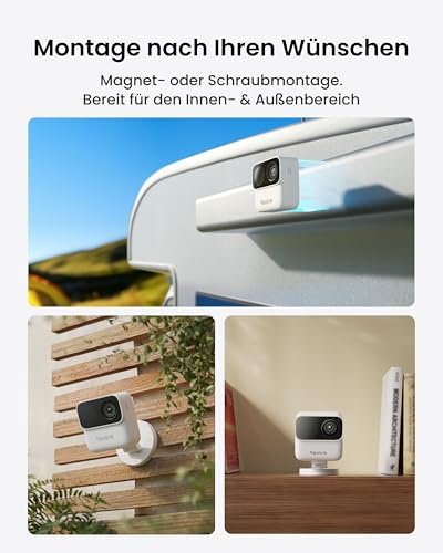 Reolink Magnetische Überwachungskamera Akku Set, 9 Monate Laufzeit, Lokaler Speicher, Fernzugriff, Smart Playback, Dual-Band WLAN, Kein ABO, für Innen & Außen, Hub Mini 2X Argus MagiCam – Bild 4