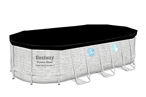 Bestway Power Steel Swim Vista Series Frame Pool Komplett-Set mit Filterpumpe 549 x 274 x 122 cm, Steinwand-Optik (Cremegrau), oval – Bild 10