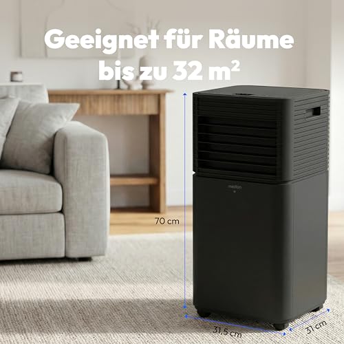 MEDION Smarte Mobile Klimaanlage mit Abluftschlauch P901 (9000 BTU, mobil, inkl. Fensterabdichtung, bis 32m², 3in1,Kühlen Entfeuchten Ventilieren, App- und Sprachsteuerung, Schlafmodus – Bild 2