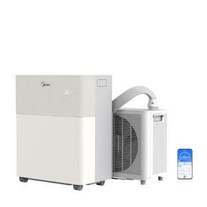 Midea PortaSplit-E Mobile Klimaanlage,Kühlen A /Heizen A , 12000 BTU 3,5kW,Mini-Split-Klimaanlage, Farbe Pfirsich,für Räume bis zu 42 m² / 105 m³, nur 39 dB(A) im Silent-Modus [Energieklasse A ]