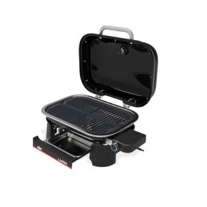Alternative view of Weber Lumin Kompakt Tragbarer Elektrogrill, Heizt bis 315°C, mit Deckelthermometer, porzellanemaillierten Gusseisenrosten, 43 x 32 cm Grillfläche, schwarz (1502012)
