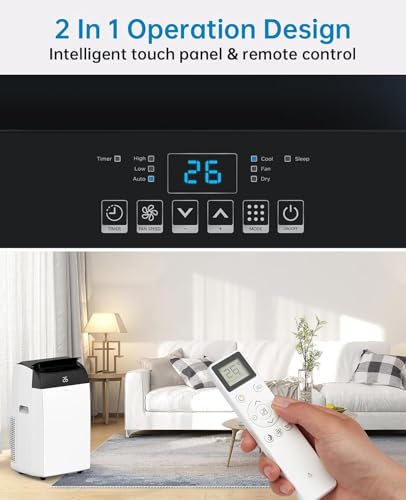 Tragbare 3-in-1-Klimaanlage mit 10000 BTU – mit Fernbedienung, Ventilator, Luftentfeuchter, leisem Betrieb und Rollen; geeignet für Schlafzimmer, Wohnzimmer und Büros. – Bild 5