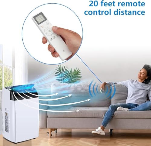Tragbare 3-in-1-Klimaanlage mit 10000 BTU – mit Fernbedienung, Ventilator, Luftentfeuchter, leisem Betrieb und Rollen; geeignet für Schlafzimmer, Wohnzimmer und Büros. – Bild 6
