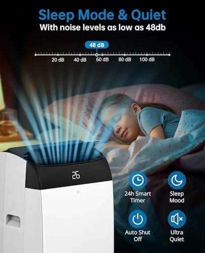 Tragbare 3-in-1-Klimaanlage mit 10000 BTU – mit Fernbedienung, Ventilator, Luftentfeuchter, leisem Betrieb und Rollen; geeignet für Schlafzimmer, Wohnzimmer und Büros. – Bild 8