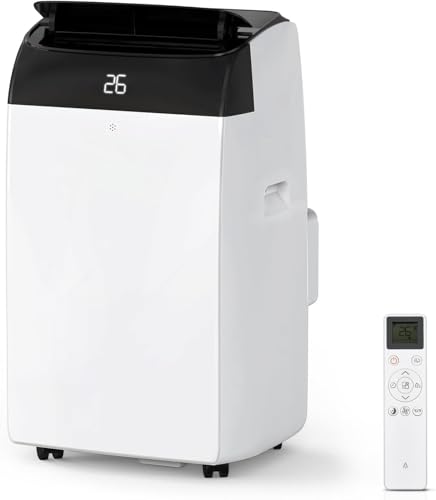 Tragbare 3-in-1-Klimaanlage mit 10000 BTU – mit Fernbedienung, Ventilator, Luftentfeuchter, leisem Betrieb und Rollen; geeignet für Schlafzimmer, Wohnzimmer und Büros.