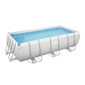 Bestway Power Steel Ersatz Frame Pool ohne Ersatz Frame Pool 404 x 201 x 100 cm, lichtgrau, eckig