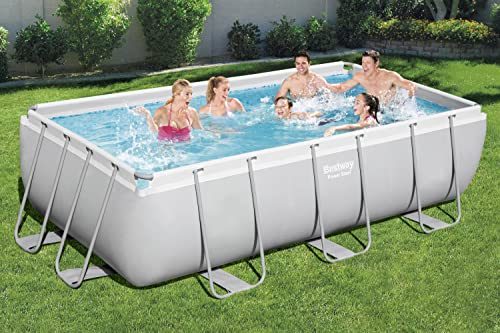Bestway Power Steel Ersatz Frame Pool ohne Ersatz Frame Pool 404 x 201 x 100 cm, lichtgrau, eckig – Bild 2