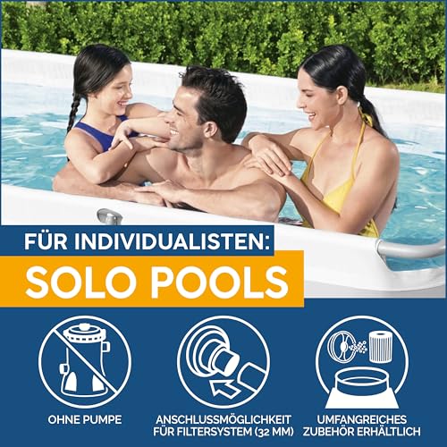 Bestway Power Steel Ersatz Frame Pool ohne Ersatz Frame Pool 404 x 201 x 100 cm, lichtgrau, eckig – Bild 4
