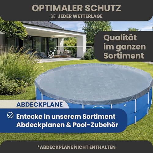 HAF - Swing Frame Pool rund Grau Rattan-Optik (Ø 305 cm, 76 cm tief) - Gartenpool mit 4.500 Liter - Robust, UV-geschützt & korrosionsbeständig - Stabiler Metallrahmen - Schnellaufbau ohne Werkzeug – Bild 8