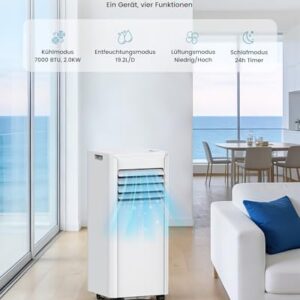 Alternative view of Klimaanlage Mobil - Klimagerät mit Abluftschlauch 7000 BTU | 4-in-1 Mobiles Klimagerät | Digitaldisplay Fernbedienung | Fensterkit | 24h-Timer Leiser | Für Räume bis 21 m² [Energieklasse A]