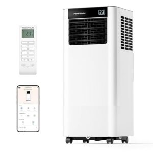 Temprium Mobile Klimaanlage 9000BTU 2,6Kw mit Abluftschlauch | 3-in-1 Mobiles Klimagerät | Fensterabdichtung | APP-Steuerung Fernbedienung | Leiser Betrieb <48dB | 24h-Timer | Für Räume bis 25m²