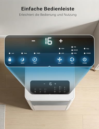 Mobile Klimaanlage, 4-in-1 Klimageräte 7000 BTU mit Abluftschlauch | 2, 0kW für Räume bis zu 25 m² | AUTO | LED Display& Fernbedienung, Timer, Leise & Energieeffizient | Easy-Cool- Klimaanlage – Bild 4