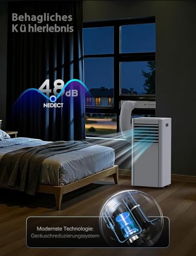 Mobile Klimaanlage, 4-in-1 Klimageräte 7000 BTU mit Abluftschlauch | 2, 0kW für Räume bis zu 25 m² | AUTO | LED Display& Fernbedienung, Timer, Leise & Energieeffizient | Easy-Cool- Klimaanlage – Bild 5