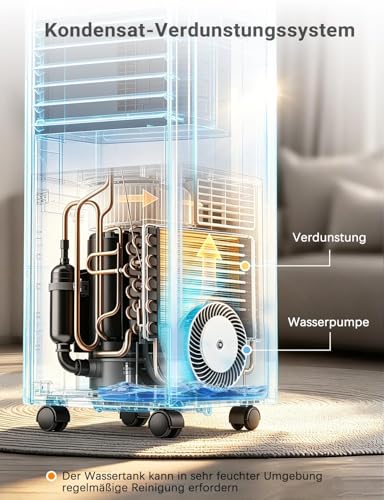 Mobile Klimaanlage, 4-in-1 Klimageräte 7000 BTU mit Abluftschlauch | 2, 0kW für Räume bis zu 25 m² | AUTO | LED Display& Fernbedienung, Timer, Leise & Energieeffizient | Easy-Cool- Klimaanlage – Bild 6
