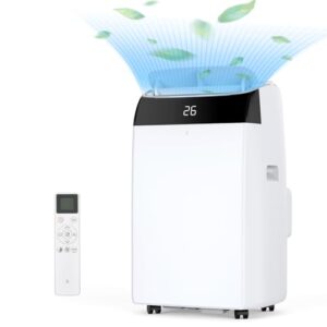 Acekool Mobile Klimaanlage leise, 12000BTU, 4-in-1 Mobile Klimaanlage mit Schlafmodus, Abluftschlauch Klimaanlage, 24-Timer, Für Räume Bis 43–51㎡ für Zimmer, Büro, temporären Raum[Energieklasse A]