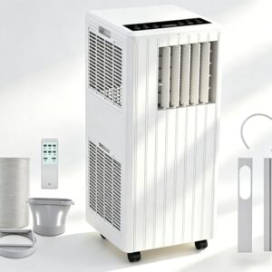 Mobiles Klimagerät 9000 BTU, 3-in-1 Klimaanlage mit Kühlen, Entfeuchten & Ventilator, für Räume bis 26㎡, Leiser Betrieb, 24h-Timer & Einfache Montage, Ideal für Schlafzimmer und Büro