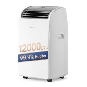 Newentor mobile Klimaanlage 12000 BTU, Klimaanlage mobil mit Abluftschlauch für Räume bis 43㎡, kühlen/entfeuchten/ventilieren mit Fernbedienung