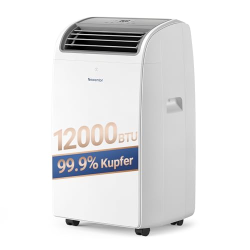 Newentor mobile Klimaanlage 12000 BTU, Klimaanlage mobil mit Abluftschlauch für Räume bis 43㎡, kühlen/entfeuchten/ventilieren mit Fernbedienung