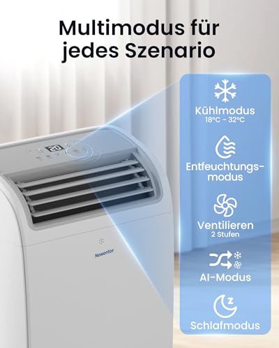 Newentor mobile Klimaanlage 12000 BTU, Klimaanlage mobil mit Abluftschlauch für Räume bis 43㎡, kühlen/entfeuchten/ventilieren mit Fernbedienung – Bild 7