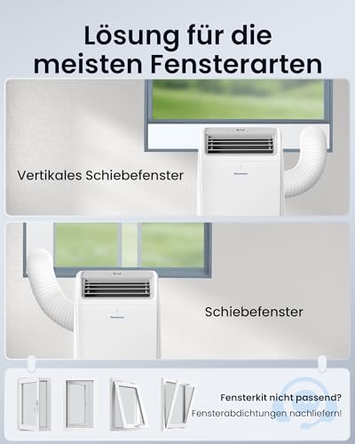 Newentor mobile Klimaanlage 12000 BTU, Klimaanlage mobil mit Abluftschlauch für Räume bis 43㎡, kühlen/entfeuchten/ventilieren mit Fernbedienung – Bild 8