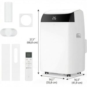 Alternative view of Garvee Klimaanlage Mobil 12000 BTU, 4-in-1 Mobile Klimaanlage mit Abluftschlauch Fernbedienung, Leise 51dB, Kühlen/Entfeuchten/Ventilator/Schlafmodus, Follow-Me, Kältemittel R290, für Räume bis 50㎡