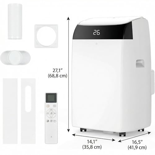 Garvee Klimaanlage Mobil 12000 BTU, 4-in-1 Mobile Klimaanlage mit Abluftschlauch Fernbedienung, Leise 51dB, Kühlen/Entfeuchten/Ventilator/Schlafmodus, Follow-Me, Kältemittel R290, für Räume bis 50㎡ – Bild 2