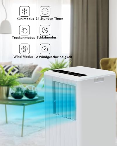 Garvee Klimaanlage Mobil Klimagerät 7000 BTU, 3 in 1 Kühlen Entfeuchten Lüftermodus Schlafmodus, 2.0KW Mobile Klima mit Abluftschlauch, Fernbedienung,24h-Time, Air Conditioner, Für Räume bis 18-25 m² – Bild 4