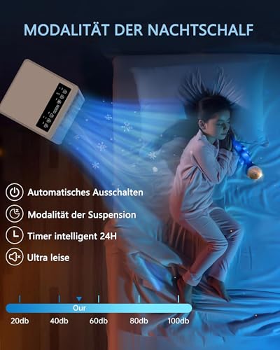 Garvee Klimaanlage Mobil Klimagerät 7000 BTU, 3 in 1 Kühlen Entfeuchten Lüftermodus Schlafmodus, 2.0KW Mobile Klima mit Abluftschlauch, Fernbedienung,24h-Time, Air Conditioner, Für Räume bis 18-25 m² – Bild 8
