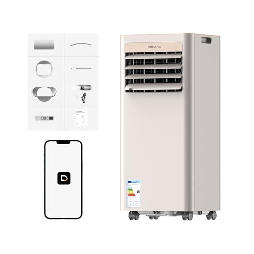 DREAME P-Wind10 7000 BTU Tragbare Klimaanlage, 3-in-1: Kühler & Entfeuchter & Ventilator. 3D Airflow, App- & Fernsteuerung, Schlafmodus, Selbstverdunstung, einfache Einrichtung