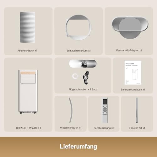 DREAME P-Wind10 7000 BTU Tragbare Klimaanlage, 3-in-1: Kühler & Entfeuchter & Ventilator. 3D Airflow, App- & Fernsteuerung, Schlafmodus, Selbstverdunstung, einfache Einrichtung – Bild 10