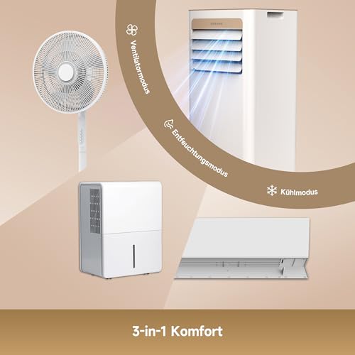 DREAME P-Wind10 7000 BTU Tragbare Klimaanlage, 3-in-1: Kühler & Entfeuchter & Ventilator. 3D Airflow, App- & Fernsteuerung, Schlafmodus, Selbstverdunstung, einfache Einrichtung – Bild 2