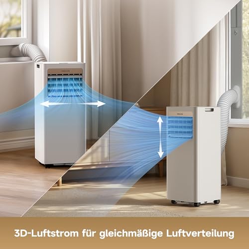 DREAME P-Wind10 7000 BTU Tragbare Klimaanlage, 3-in-1: Kühler & Entfeuchter & Ventilator. 3D Airflow, App- & Fernsteuerung, Schlafmodus, Selbstverdunstung, einfache Einrichtung – Bild 3