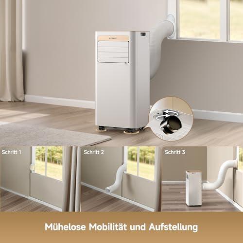 DREAME P-Wind10 7000 BTU Tragbare Klimaanlage, 3-in-1: Kühler & Entfeuchter & Ventilator. 3D Airflow, App- & Fernsteuerung, Schlafmodus, Selbstverdunstung, einfache Einrichtung – Bild 5
