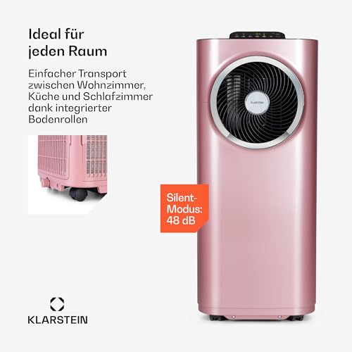 Klarstein Kraftwerk Smart 10K Mobiles Klimagerät – 10000 BTU, 29-49 m², App & Alexa Steuerung, 3-Stufen Ventilator, 23 l/h Entfeuchtung, Leise, Inkl. Fensterkit, Metallisch Rosegold – Bild 4