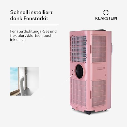 Klarstein Kraftwerk Smart 10K Mobiles Klimagerät – 10000 BTU, 29-49 m², App & Alexa Steuerung, 3-Stufen Ventilator, 23 l/h Entfeuchtung, Leise, Inkl. Fensterkit, Metallisch Rosegold – Bild 5