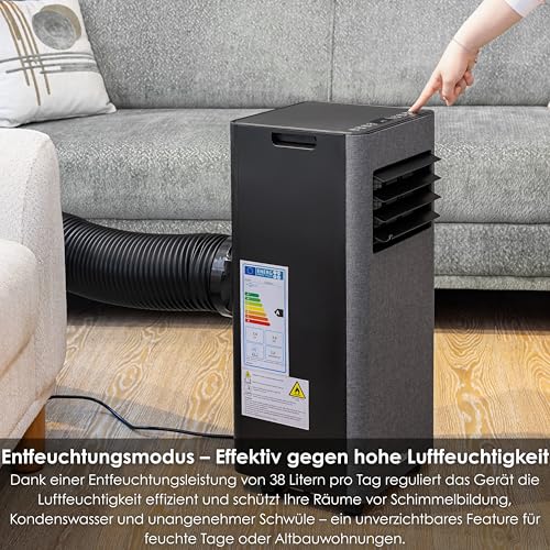 Zilan Mobile Klimaanlage 9000 BTU mit WLAN & Abluftschlauch, 3-in-1 Mobiles Klimagerät – Kühlen, Entfeuchten & Ventilator, leise, inkl. Fensterabdichtung & Fernbedienung, Timer, Wifi App-Steuerung – Bild 2