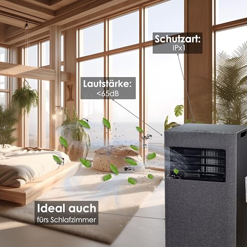 Zilan Mobile Klimaanlage 9000 BTU mit WLAN & Abluftschlauch, 3-in-1 Mobiles Klimagerät – Kühlen, Entfeuchten & Ventilator, leise, inkl. Fensterabdichtung & Fernbedienung, Timer, Wifi App-Steuerung – Bild 4