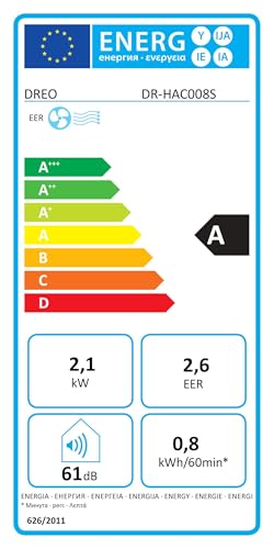 DREO Klimaanlage Mobil, 7.500 BTU Mobiles Klimagerät für Schlafzimmer & Büro, 3-in-1 Kühlen/Ventilieren/Entfeuchten, App-/Sprachsteuerung/Fernbedienung, drainagefrei, Fenster-Set, 2,5 L/h, AC318S – Bild 11