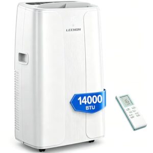LEENON 14000 BTU Klimaanlage Mobil Klimagerät, 4 in 1 Kühlen Entfeuchten Lüftermodus Schlafmodus, Mobile Klima mit Abluftschlauch, Fernbedienung/24h Timer, Auto-Swing Air Conditioner, Für bis 50m²