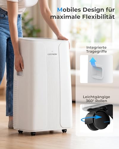 LEENON 14000 BTU Klimaanlage Mobil Klimagerät, 4 in 1 Kühlen Entfeuchten Lüftermodus Schlafmodus, Mobile Klima mit Abluftschlauch, Fernbedienung/24h Timer, Auto-Swing Air Conditioner, Für bis 50m² – Bild 6