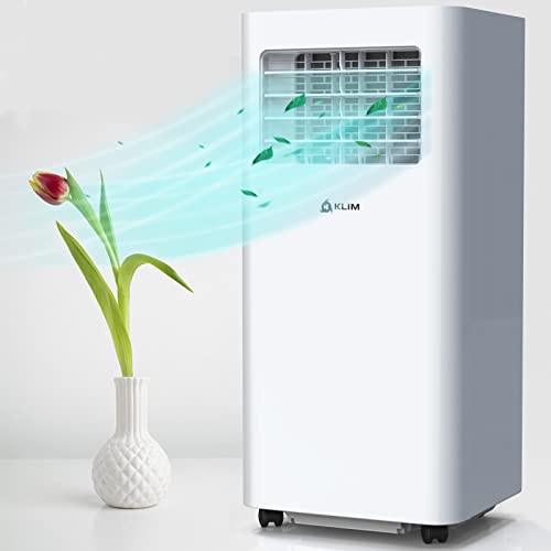 KLIM K9000-3-In-1 KLIMaanlage Mobil - Fernbedienung - Mit Integrierter Entfeuchtungsfunktion, Ventilator und Kühlmodus- 9000 BTU Tragbare KLIMagerät - 5 Jahre Schutz - Weiß