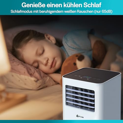 KLIM K9000-3-In-1 KLIMaanlage Mobil - Fernbedienung - Mit Integrierter Entfeuchtungsfunktion, Ventilator und Kühlmodus- 9000 BTU Tragbare KLIMagerät - 5 Jahre Schutz - Weiß – Bild 4