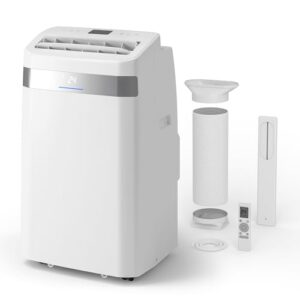 JUMMICO 12000 BTU Mobile Klimaanlage mit Abluftschlauch & Fensterkit | 4-in-1: Kühlen, Entfeuchten, Ventilator, Schlafmodus | Leise (45 dB) | Mit Fernbedienung & Timer | Für Räume bis 40 m²