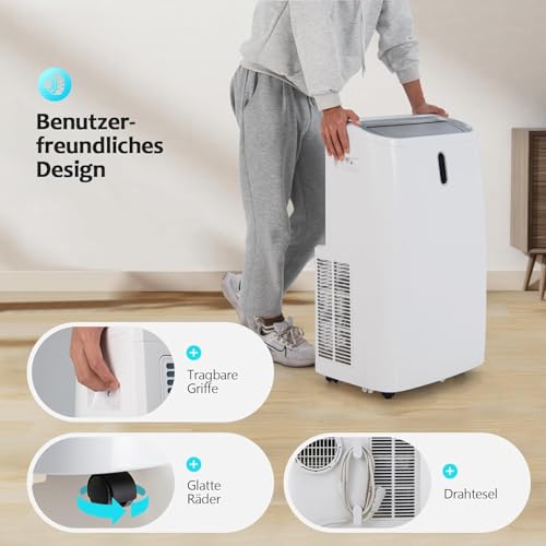 GOPLUS 16000 BTU Klimaanlage mit Abluftschlauch, 5 in 1 mobiles Klimagerät: Kühlen, Heizen, Entfeuchten, Belüften, Schlafmodus | 24H-Timer | App & Fernbedienung | für Raumgröße bis 30㎡ (16000BTU) – Bild 6