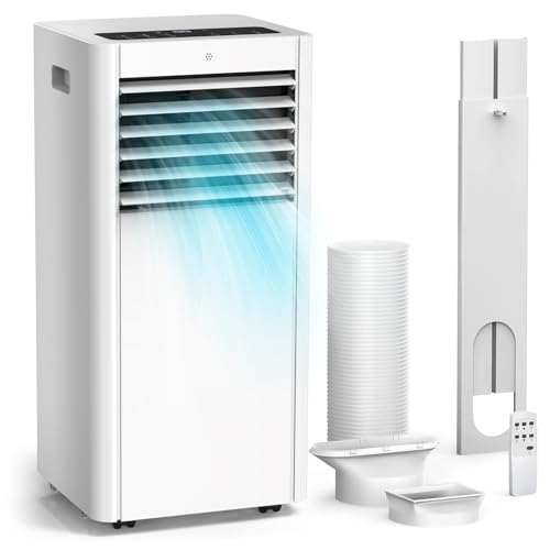 Klimageräte, 4-in-1 9000 BTU Mobile Klimaanlage für Räume bis zu 35 m² mit Luftkühler, Ventilator, Luftentfeuchter, Nachtmodus| Fernbedienung Timer Kindersicherung | AUTO Klimaanlage Mobil