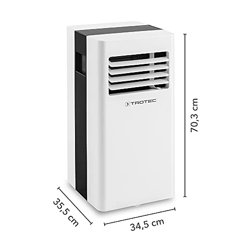 TROTEC PAC 2600 X mobile Klimaanlage 3-in-1 Kühlung, Ventilation, Entfeuchtung Monoblock-Klimagerät 2,6 kW 9.000 BTU/h für Raumgrößen bis 34 m² und 85 m³ 2 Ventilationsstufen – Bild 3
