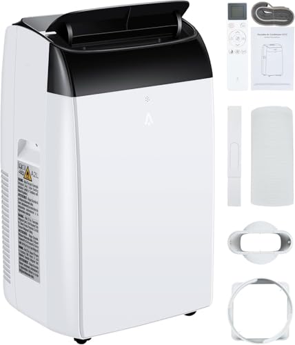 Tragbare Klimaanlage 12000 BTU, 3-in-1 Klimagerät mit Fernbedienung, 48 dB Leise, Selbstverdampfungstechnologie, Entfeuchtung 80 Pints/Tag, Mobile Klimaanlage für Wohnung Büro Schlafzimmer Weiß