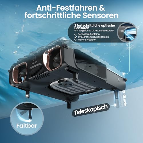 AIPER EcoSurfer S2 Solar Pool Skimmer Roboter, Poolroboter Akku mit App-Steuerung, 24/7 Oberflächenreinigung, Solar- & DC-Ladung, intelligente Hinderniserkennung, 150 µm Filter, OTA-Updates – Bild 6