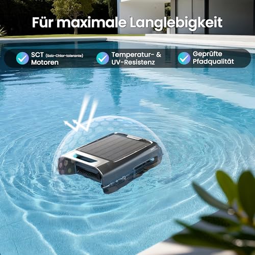 AIPER EcoSurfer S2 Solar Pool Skimmer Roboter, Poolroboter Akku mit App-Steuerung, 24/7 Oberflächenreinigung, Solar- & DC-Ladung, intelligente Hinderniserkennung, 150 µm Filter, OTA-Updates – Bild 7